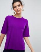 Y.a.s Oversized Split Back T-shirt - Purple