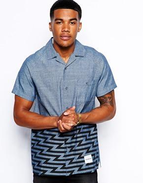 Supremebeing Chambray Shirt With Short Sleeves - Blue