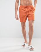 Asos Swim Shorts In Orange Mid Length - Gray
