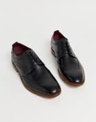 Base London Motif Brogues In Black - Black