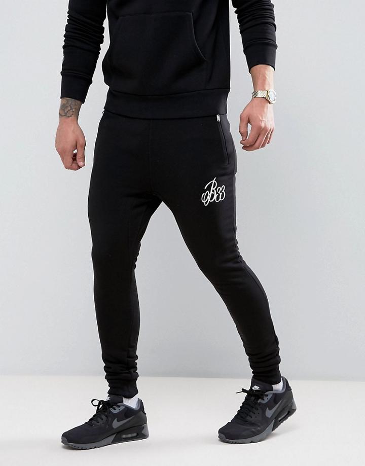 Bee Inspired Joggers In Black Skinny Fit - Black