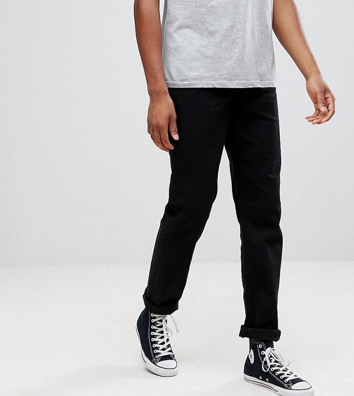 Asos Tall Stretch Slim Jeans In 12.5oz True Black - Black