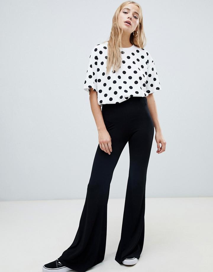 Pull & Bear Kickflare Pants - Black