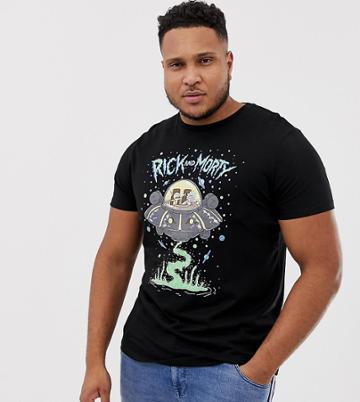 Asos Design Plus Rick And Morty T-shirt - Black
