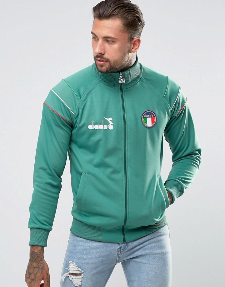 Diadora Track Jacket With Italia Logo - Green