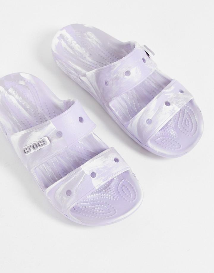 Crocs Classic Sandals In Lavender Marble-purple