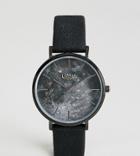 Limit Moon Dial Faux Leather Watch In Black Exclusive To Asos 38mm - Black