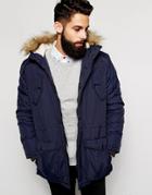 New Look Traditional Parka Jacket - Navy