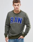 G-star Warth Sweatshirt Raw Applique - Dk Bronze Green Htr