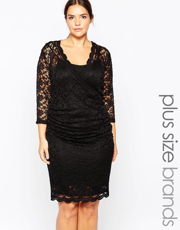 Carmakoma Premium Lace Pencil Dress - Black