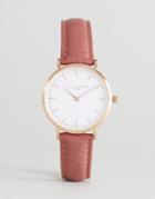 Elie Beaumont Small Watch With White Dial And Dusty Pink Strap - Pink