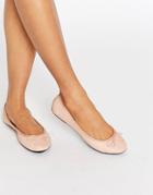 London Rebel Leather Ballerina - Beige