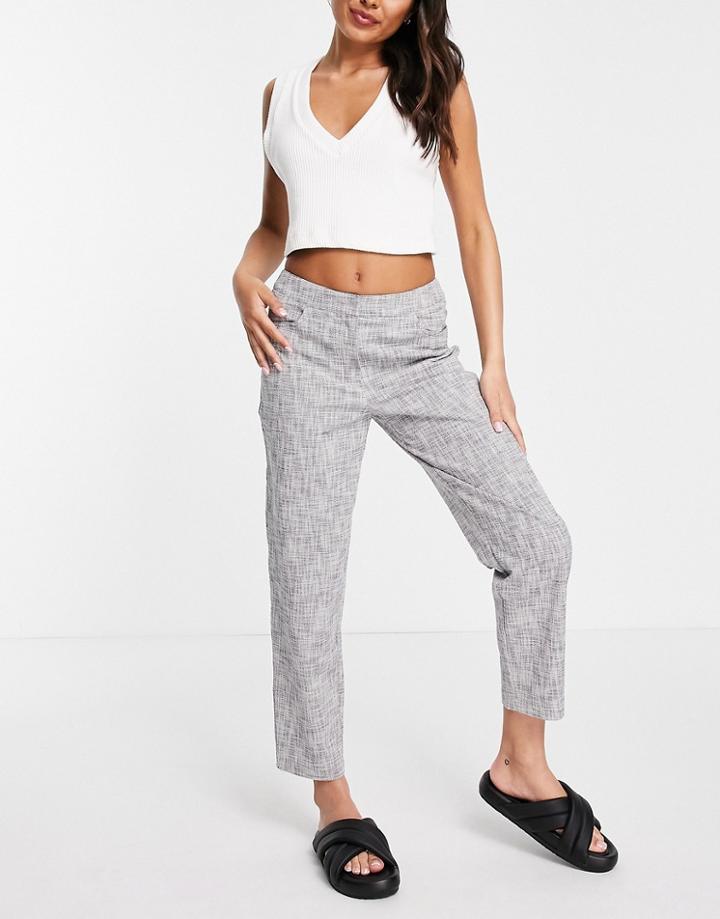 Selected Femme Tailored Straight Leg Pants In Gray-white