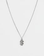 Asos Design Necklace With Dollar Pendant In Silver Tone - Silver