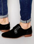 Asos Derby Shoes In Black Suede And Leather - Black