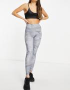 Asos 4505 Leggings In Gray Camo Print-grey