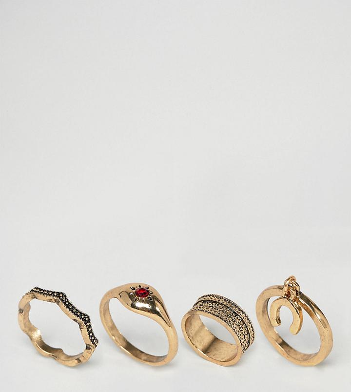 Sacred Hawk Horseshoe Ring Multipack - Gold