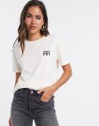 River Island Logo Turnback Sleeve Two-piece T-shirt In Beige-neutral