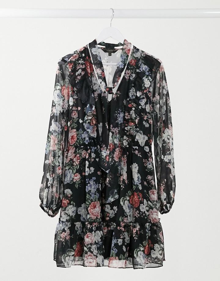 Lipsy Skater Dress In Floral-multi