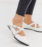 Asos Design Wide Fit Lexicon Pointed Ballet Flats In White
