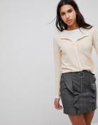 Mango Textured Jersey Cardigan - Pink