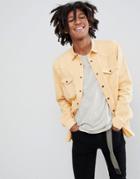 Asos Design Oversized Washed Vintage Look Shirt In Yellow - Yellow