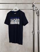 Boss Thady 1 Large Printed Logo T-shirt In Navy