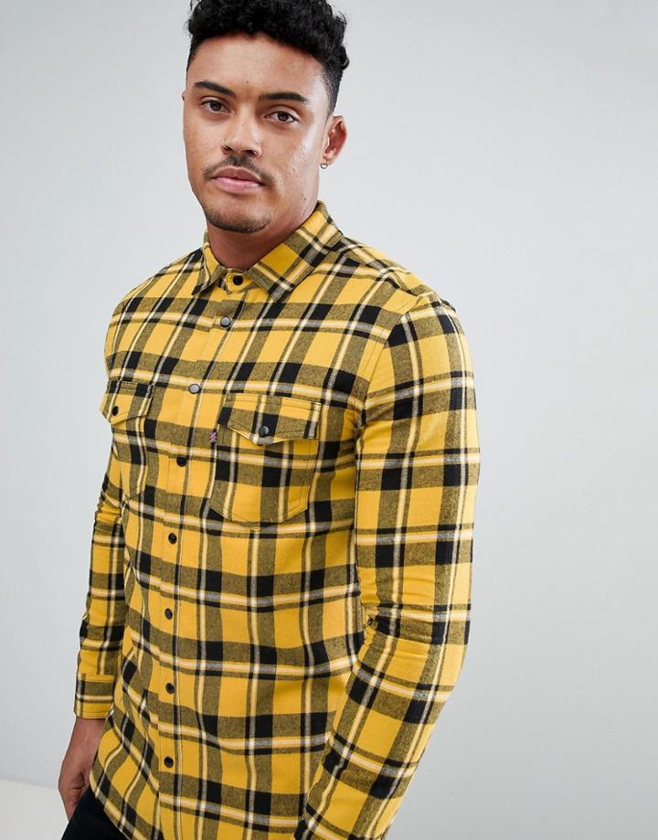 Good For Nothing Muscle Shirt In Yellow Check - Yellow