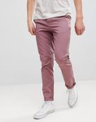 Asos Slim Chinos In Purple Taupe - Purple