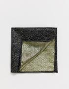 Moss London Pocket Square With Metallic Dot-gold