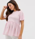 New Look Maternity Peplum Tee In Pink - Pink