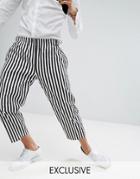Reclaimed Vintage Halloween Inspired Relaxed Pants In Stripe - Black