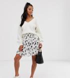 Asos Design Petite Cherry Print Pleated Mini Skirt - Multi
