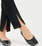 Asra Exclusive Fleur Flat Shoes With Toe Cap In Black Leather