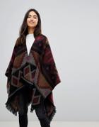 Vero Moda Carpet Print Poncho - Multi