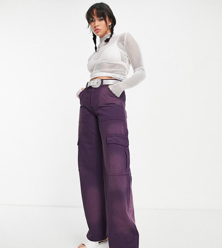 Weekday Cargo Pants In Dark Purple