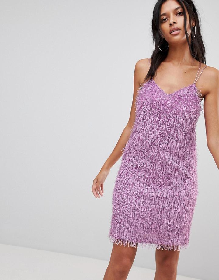 Noisy May Cami Dress With Fringing - Purple