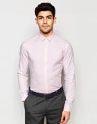 Asos Skinny Shirt In Pink Bold Stripe - Pink