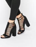 Asos Elusive Caged Ankle Boots - Black