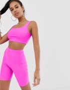 Asos Design Bralette Top In Neon Pink - Pink