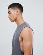 Asos Design Relaxed Fit Tank With Dropped Armhole In Gray - Gray