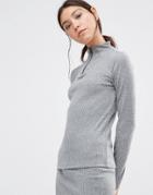 Pieces Pica Ribbed Sweater - Gray