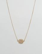 Designb Floral Gem Necklace - Gold