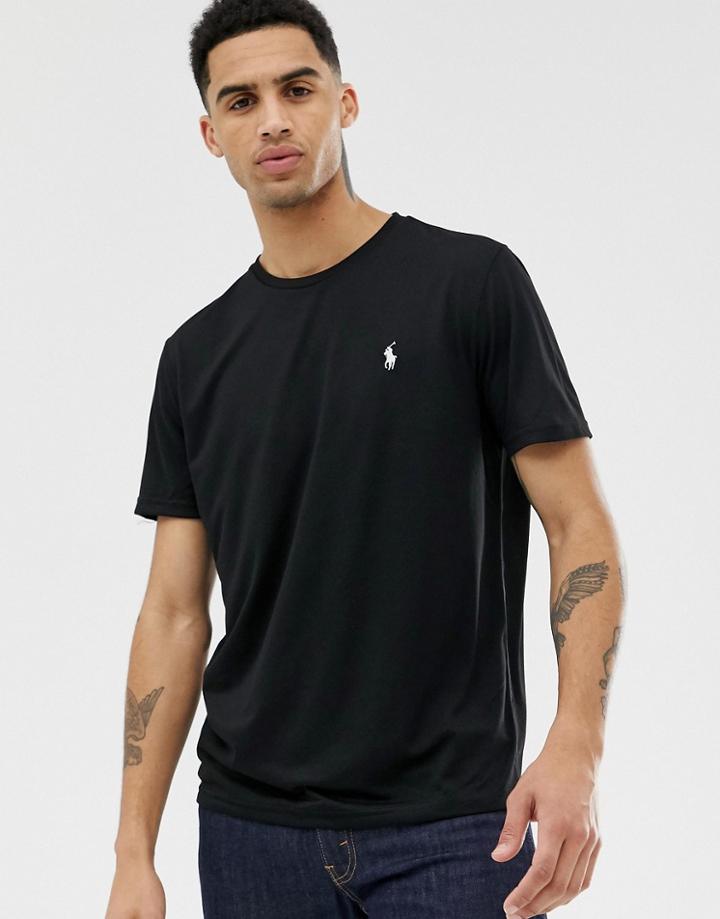 Polo Ralph Lauren Performance Player Logo T-shirt In Black