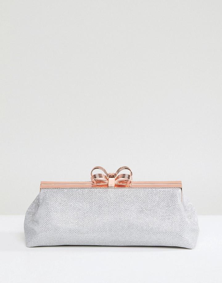 Ted Baker Glitter Clutch Bag - Silver