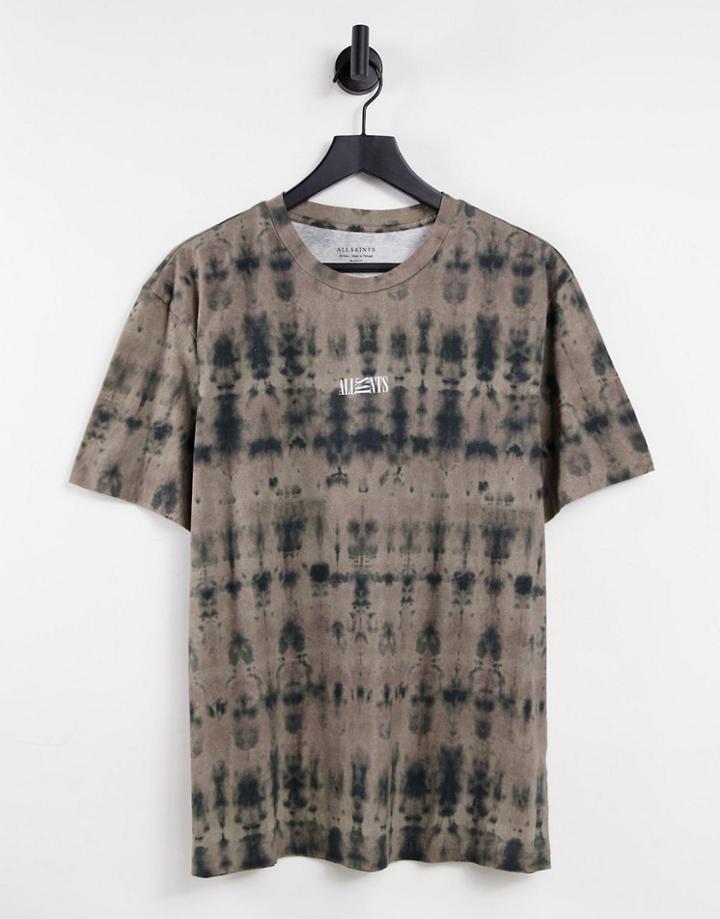 Allsaints Tied Up Tie Dye T-shirt In Brown