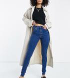 Asos Design Tall High Rise Ridley 'skinny' Jeans In Midwash-blues