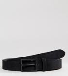 Asos Design Plus Smart Slim Belt In Black Faux Suede - Black