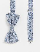 Original Penguin Ditsy Floral Bow Tie - Blue