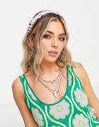 Topshop Ruched Headband In Lilac-purple